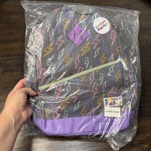 15" Kids School Backpack Lightning Bolts Dot Dot Smile 4 Pockets + Bottle Holder